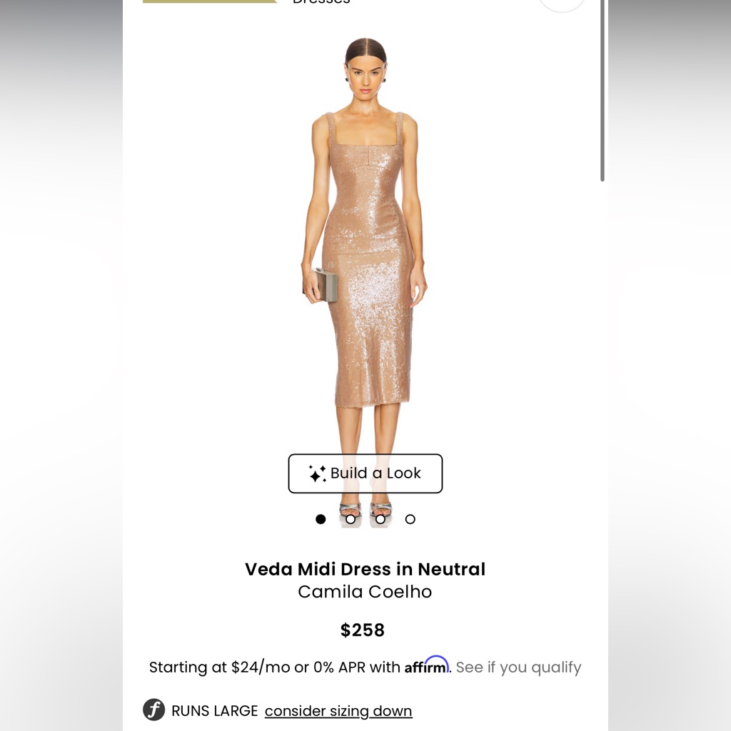 Camila Coelho Veda Midi Dress In Shimmering Gold